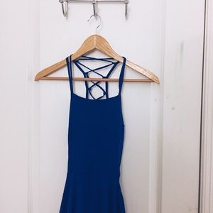 royal blue strappy dress from lulus